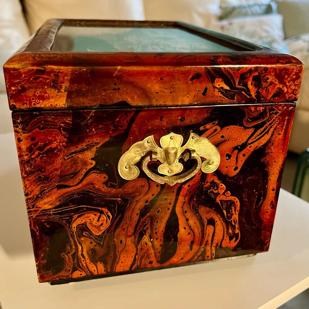 Jewelry Box East Asian Cork Art Ruanmu Hua Design - Picture 5 of 10
